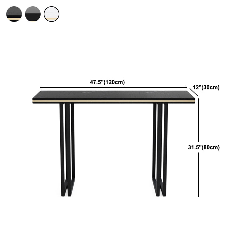 11.8" W Console Table Rectangle Contemporary Slate End Table