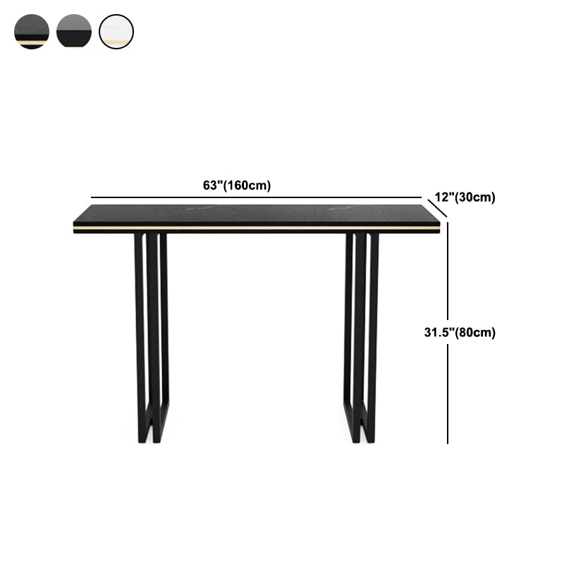 11.8" W Console Table Rectangle Contemporary Slate End Table