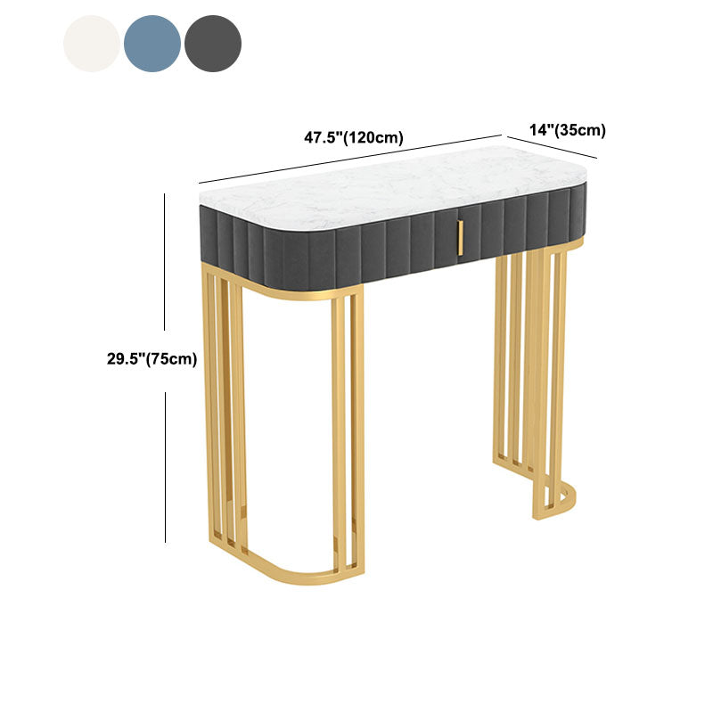 Glam Marble Console Table 14" W Half Moon Console Accent Table for Hall