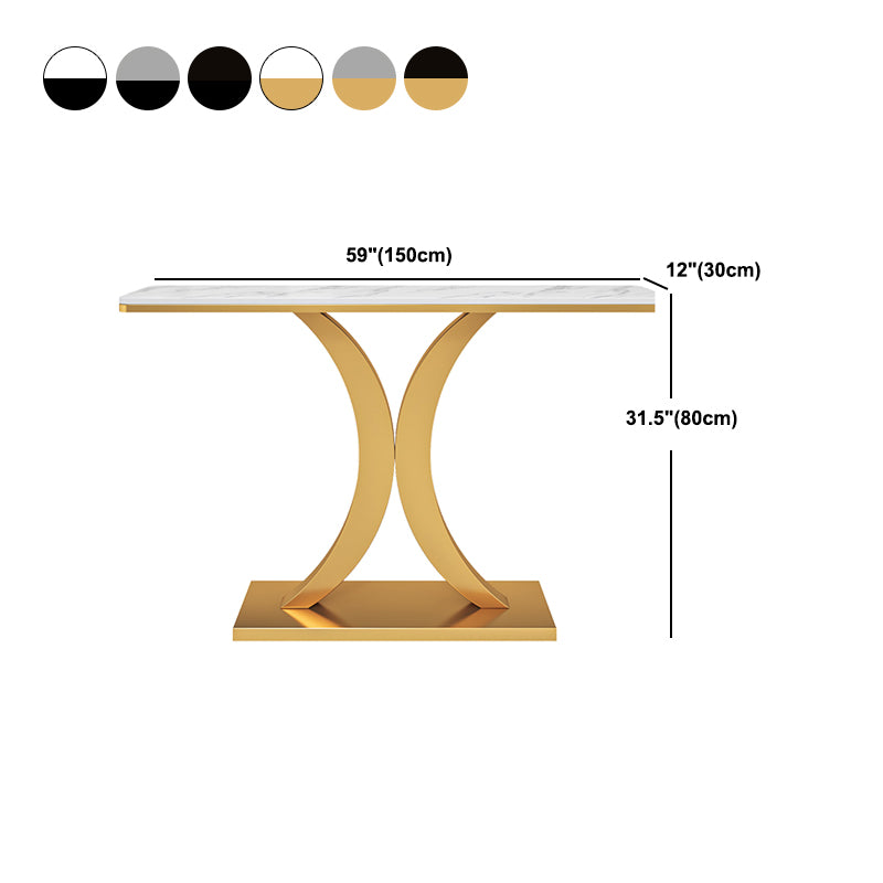 11" Wide Stone Contemporary Console Table Rectangle Console Accent Table