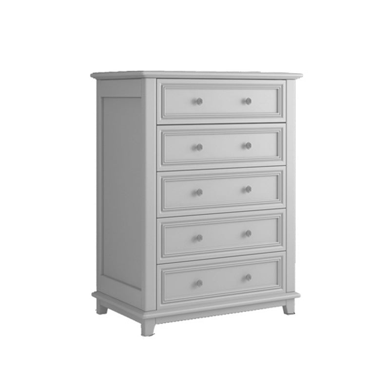 Contemporary Rubber Wood Chest with Drawers and Straight Legs