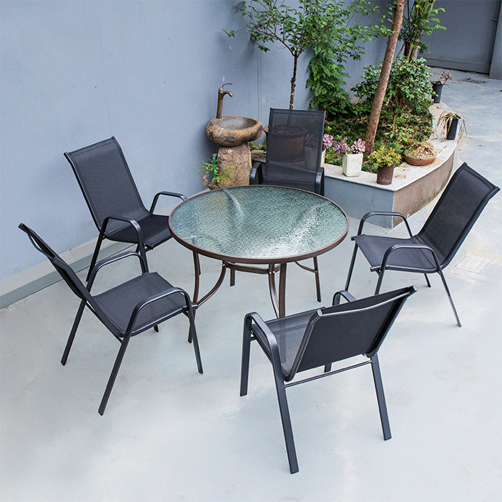 Modern Dining Set 1/5/6/7 Piece Glass Dining Table Set for Outdoor