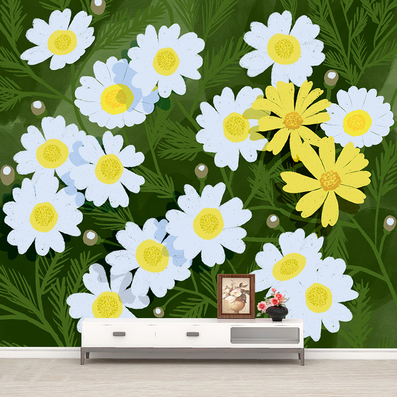 Plant Decoration Mildew Resistant Wallpaper Illustration Sleeping Room Wall Mural