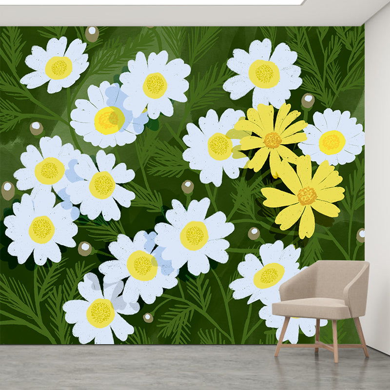 Plant Decoration Mildew Resistant Wallpaper Illustration Sleeping Room Wall Mural