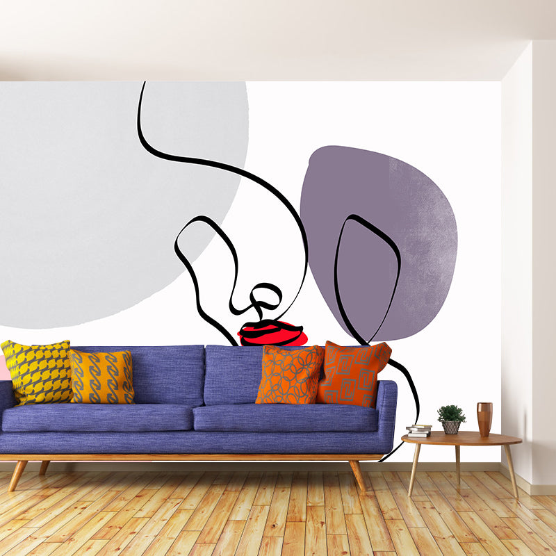 Modern Style Illustration Mural Wallpaper line Art Indoor Wall Mural