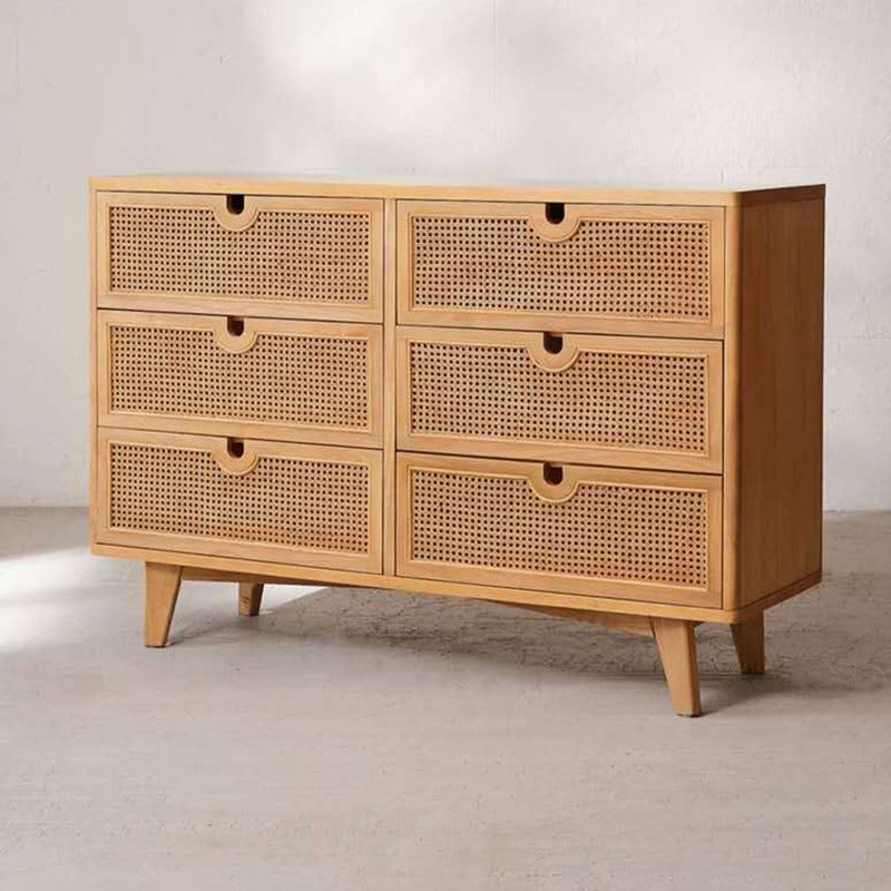 Modern Accent Chest Rectangle Side Cabinet with Natural Finish