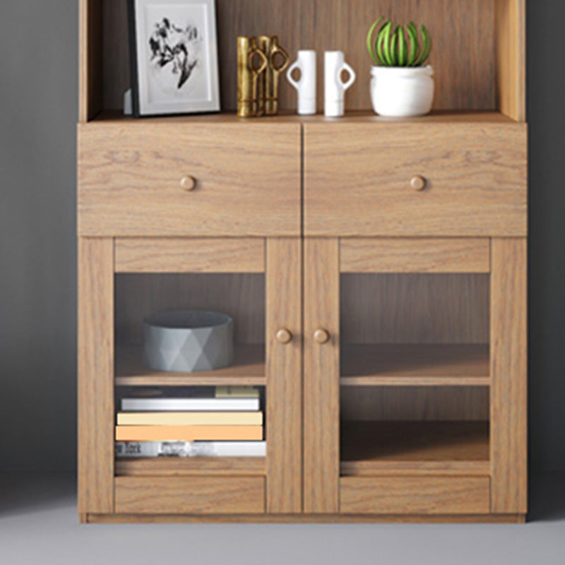 Modern Accent Cabinet Square Storage Cabinet with Glass Paned