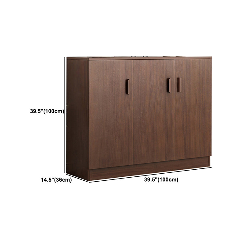 Mid-Century Modern Side Cabinet Brown Accent Cabinet With Doors