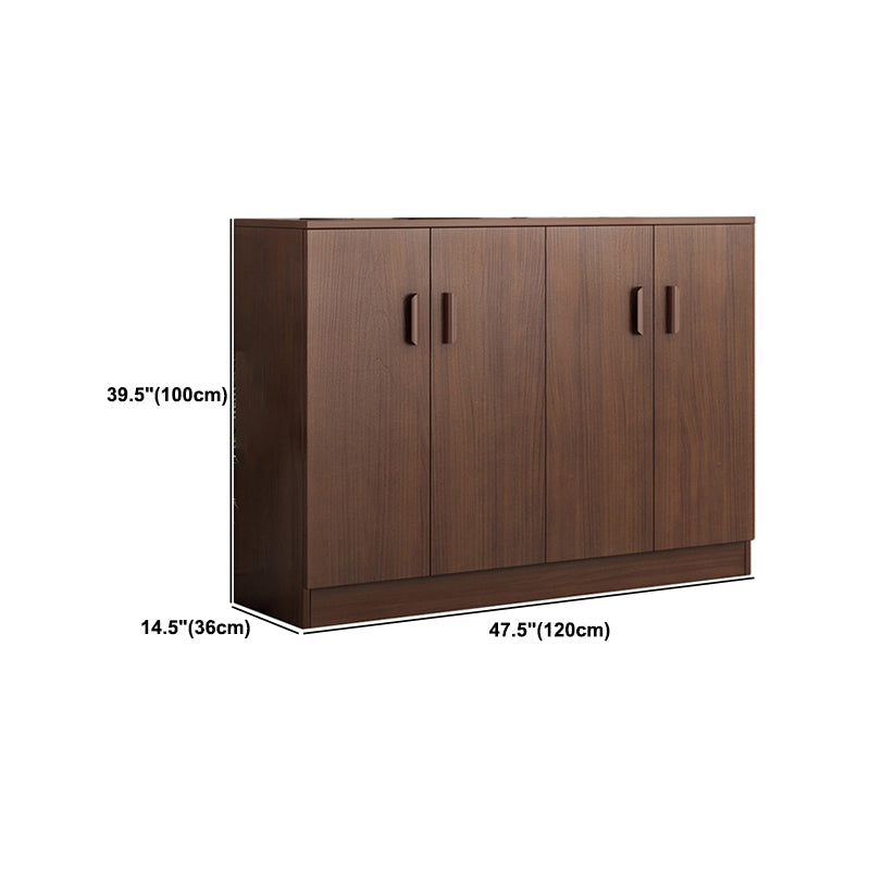 Mid-Century Modern Side Cabinet Brown Accent Cabinet With Doors