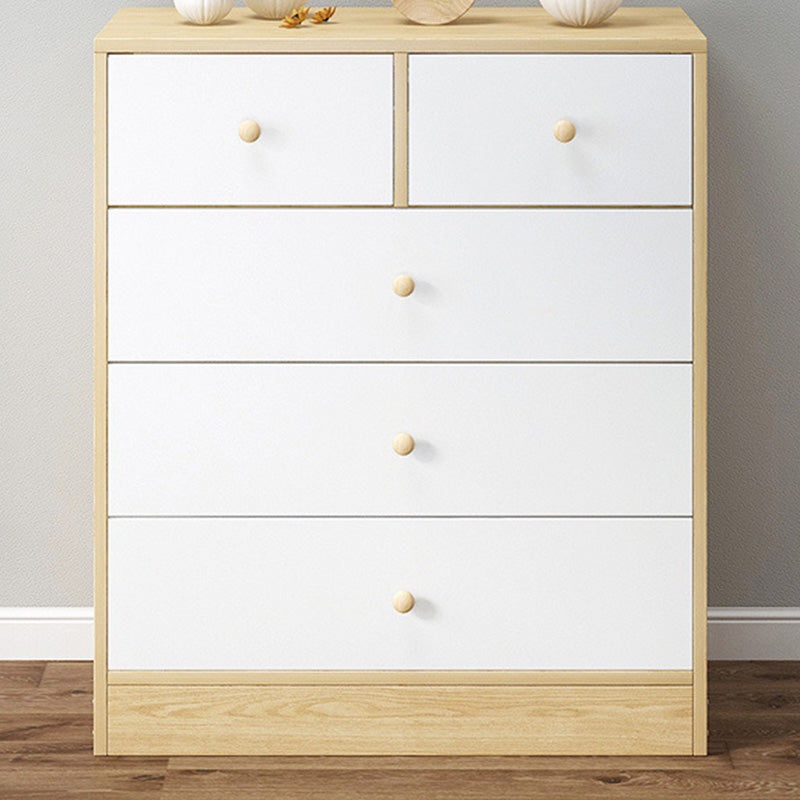 Contemporary Wooden Rectangle Accent Chest with Drawers Chest