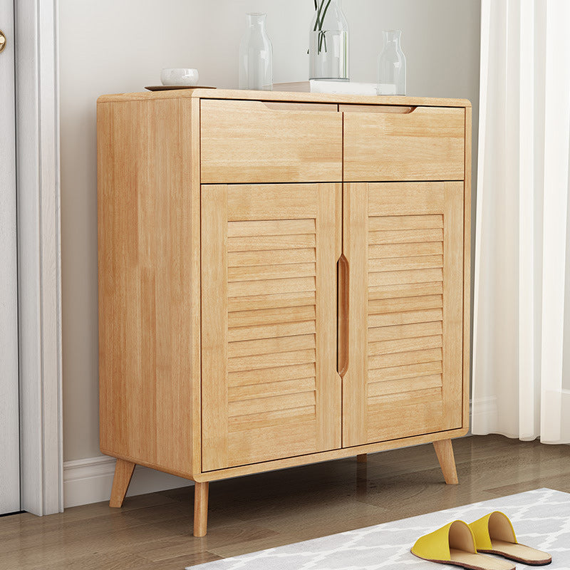 Contemporary Accent Cabinet Rubberwood Side Cabinet With Doors