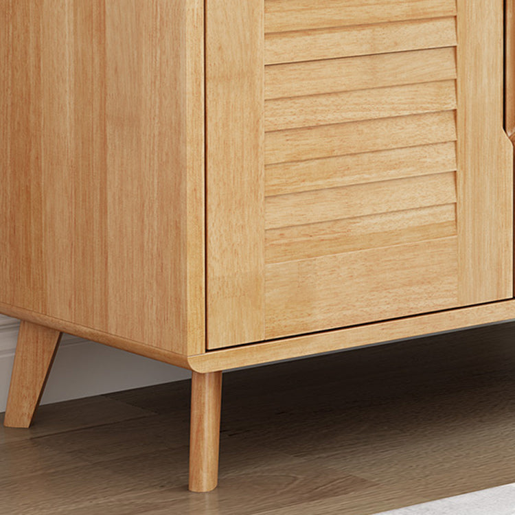 Contemporary Accent Cabinet Rubberwood Side Cabinet With Doors