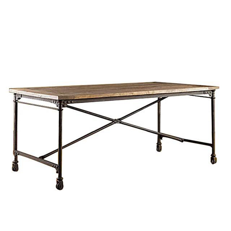 Industrial Solid Wood Office Desk Rectangular Writing Desk for Home