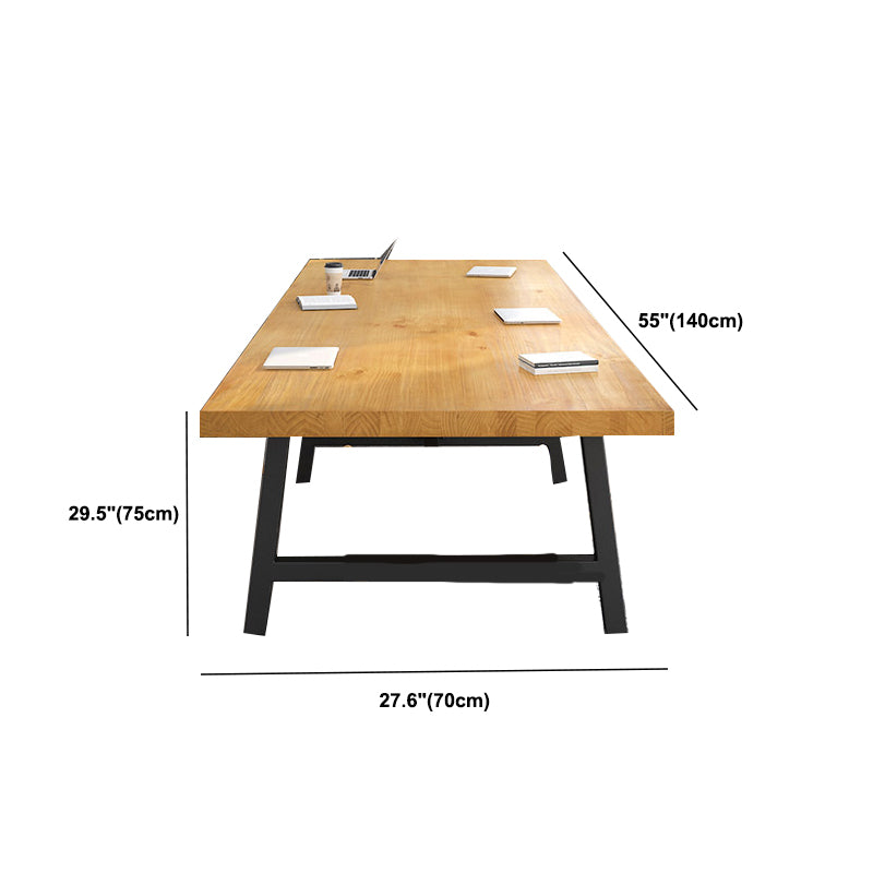 Rectangular Solid Wood Writing Desk Industrial Meeting Desk for Office