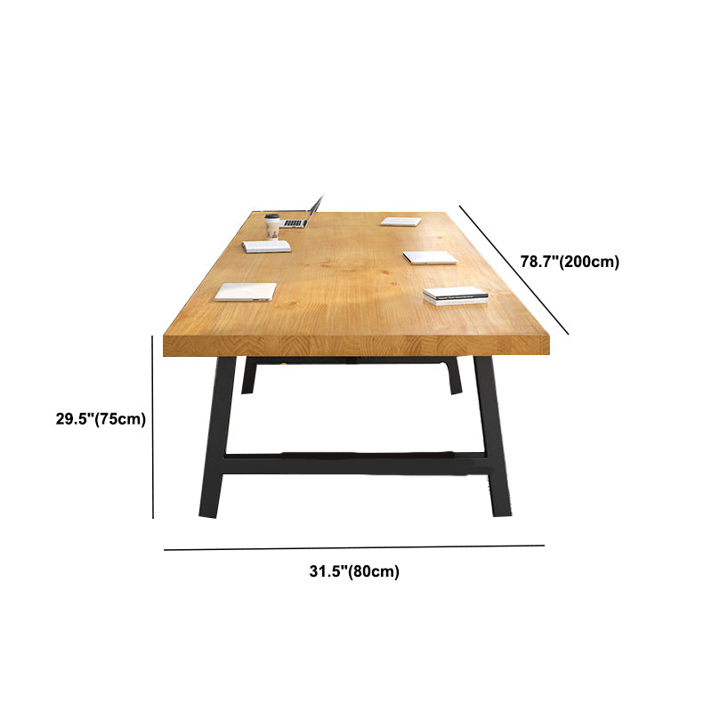 Rectangular Solid Wood Writing Desk Industrial Meeting Desk for Office