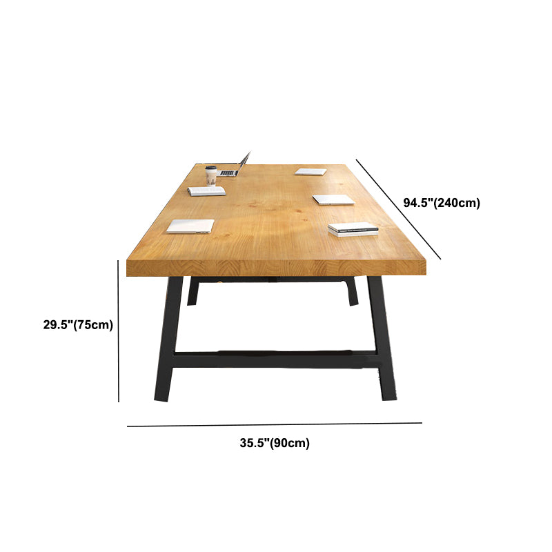 Rectangular Solid Wood Writing Desk Industrial Meeting Desk for Office