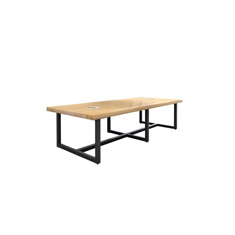 Solid Wood Rectangular Meeting Desk Industrial Writing Desk for Office