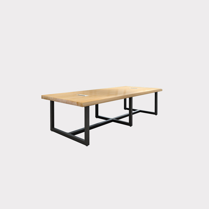 Solid Wood Rectangular Meeting Desk Industrial Writing Desk for Office