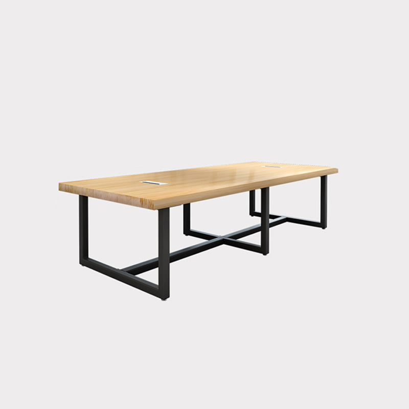 Solid Wood Rectangular Meeting Desk Industrial Writing Desk for Office