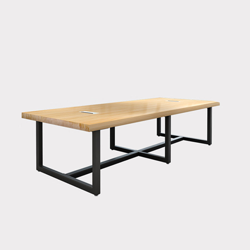 Solid Wood Rectangular Meeting Desk Industrial Writing Desk for Office