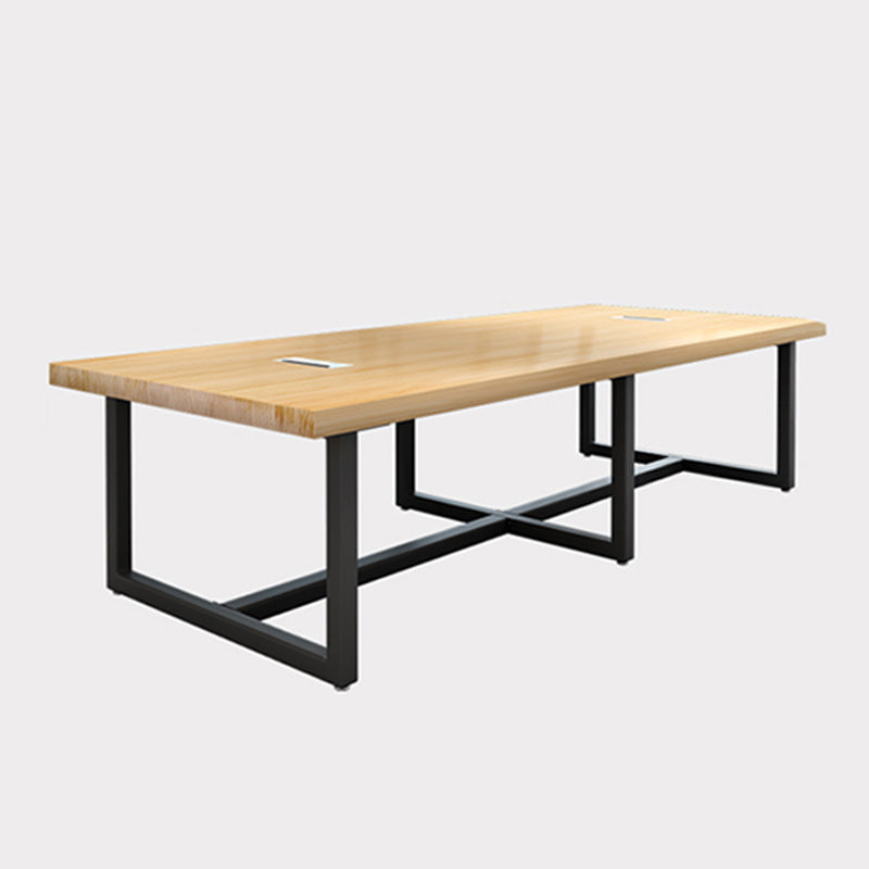 Solid Wood Rectangular Meeting Desk Industrial Writing Desk for Office