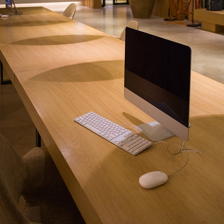 Solid Wood Rectangular Writing Desk Industrial Meeting Desk for Office