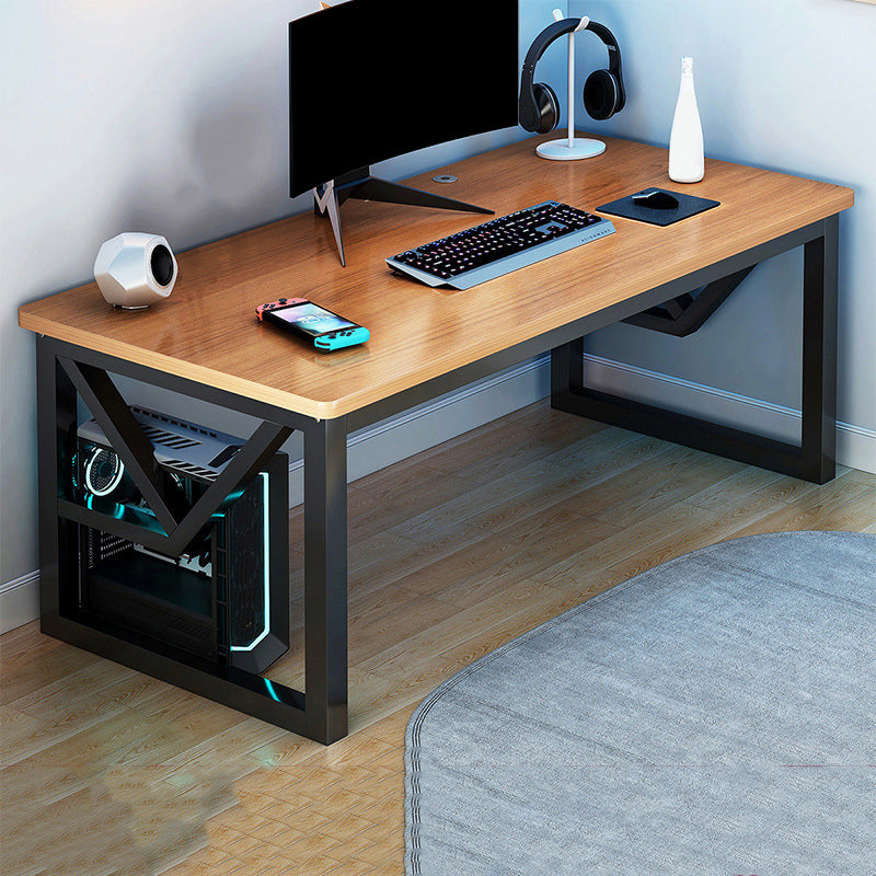 Rectangular Brown Office Desk Contemporary Wood Computer Desk