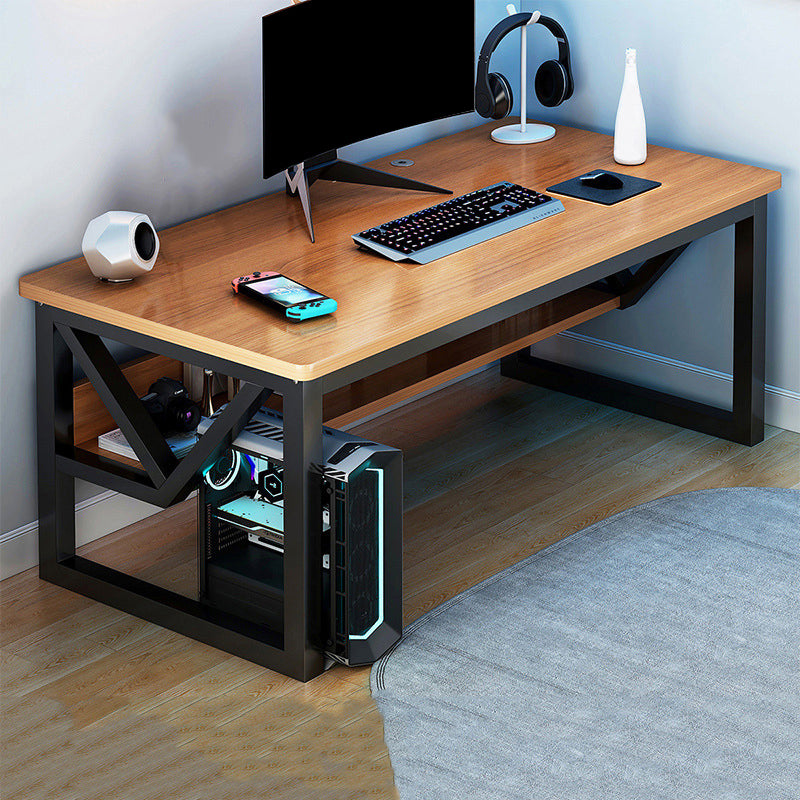 Rectangular Brown Office Desk Contemporary Wood Computer Desk