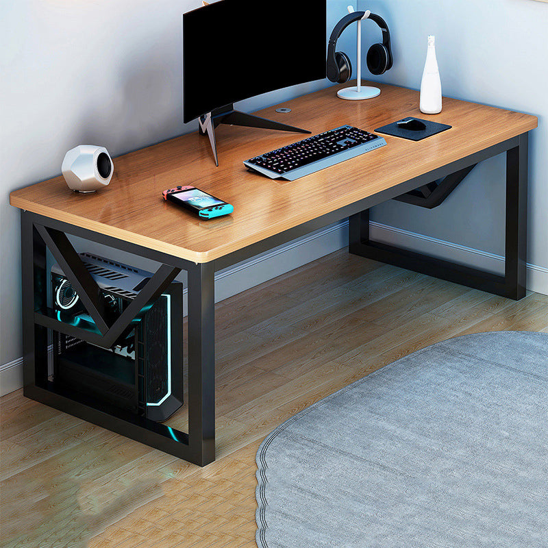 Rectangular Brown Office Desk Contemporary Wood Computer Desk