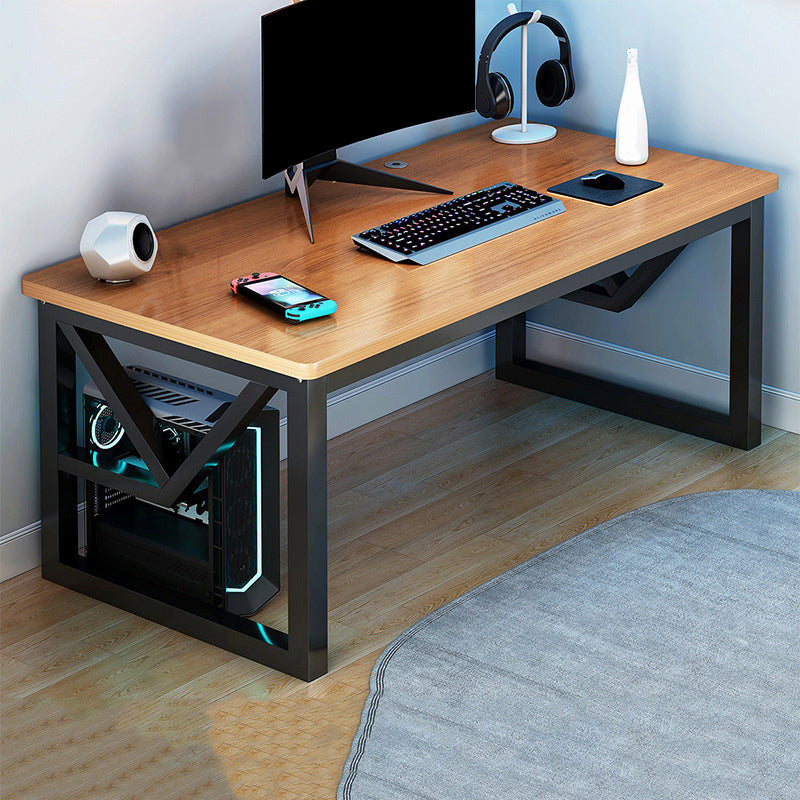 Rectangular Brown Office Desk Contemporary Wood Computer Desk