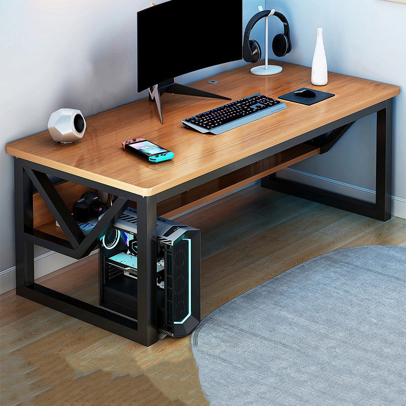 Rectangular Brown Office Desk Contemporary Wood Computer Desk