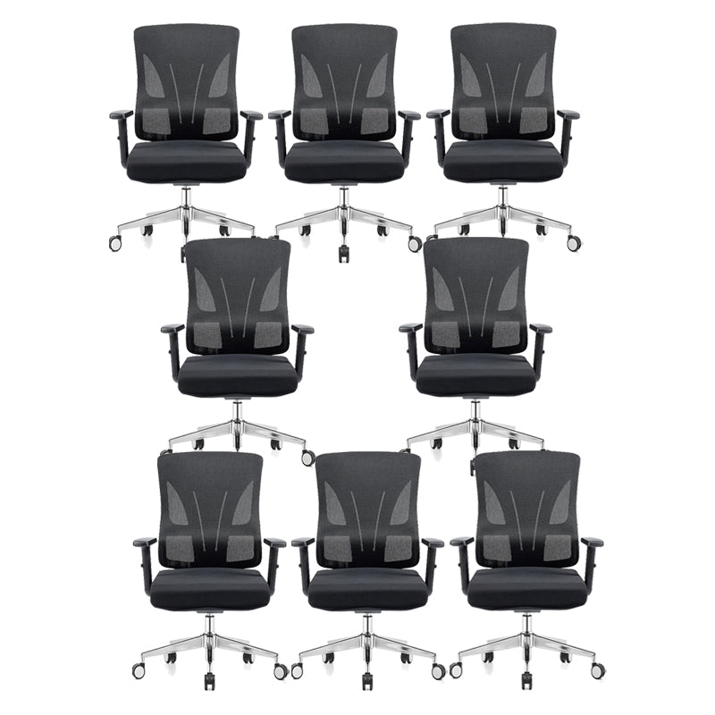 Adjustable Arms Office Chair Microfiber Desk High Back Chair Breathable AirGrid Ergonomic