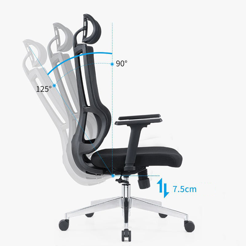 Contemporary Chair Adjustable Seat Height Ergonomic Pillow Included Office Chair