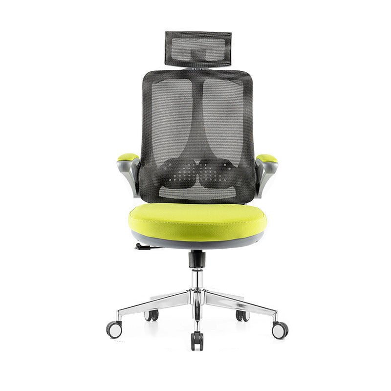 Flip-Up Armrest Office Chair Microfiber Desk High Back Chair Swivel Ergonomic