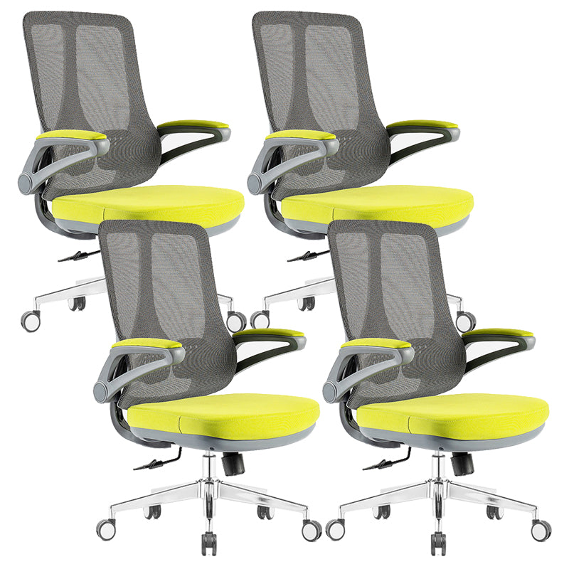 Flip-Up Armrest Office Chair Microfiber Desk High Back Chair Swivel Ergonomic