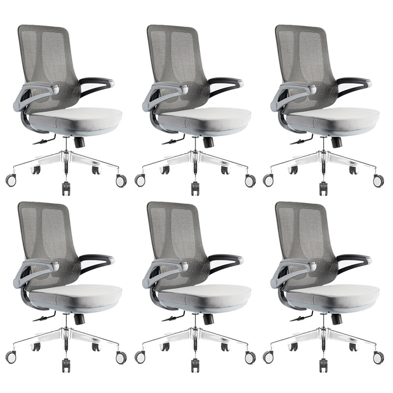 Flip-Up Armrest Office Chair Microfiber Desk High Back Chair Swivel Ergonomic