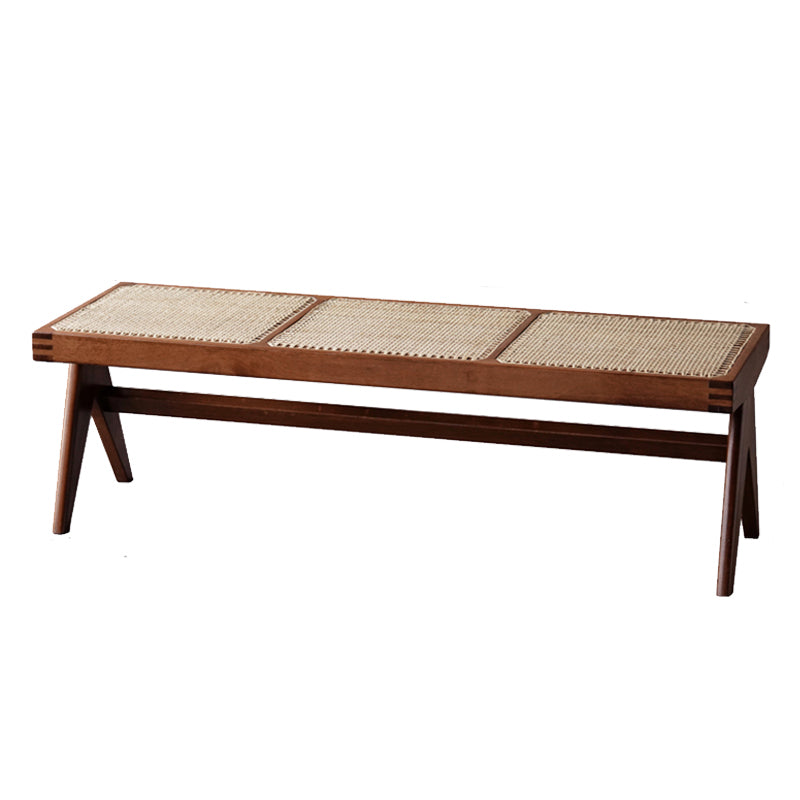 17.7 Inch Wide Bench Wicker Tropical Seating Bench with Legs