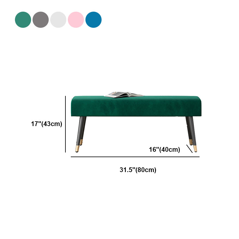 Glam Seating Bench Foam Cushioned Bench with Metal Straight Legs