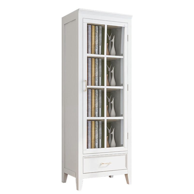 Modern Style Display Cabinet Rubber Wood Display Stand with Drawers