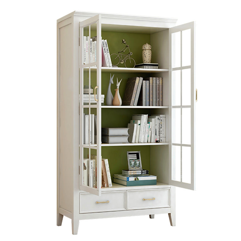 Modern Style Display Cabinet Rubber Wood Display Stand with Drawers