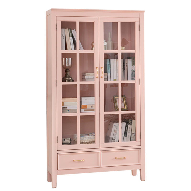 Modern Style Display Cabinet Rubber Wood Display Stand with Drawers