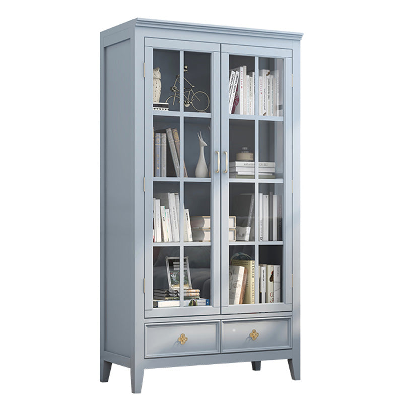 Modern Style Display Cabinet Rubber Wood Display Stand with Drawers