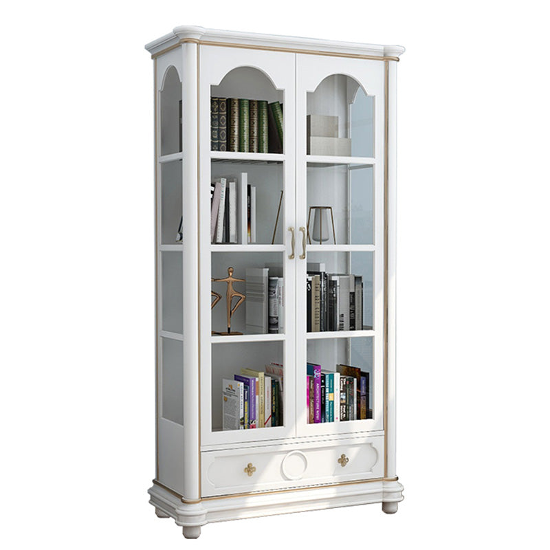 Modern Style Display Cabinet Rubber Wood Display Stand with Drawers