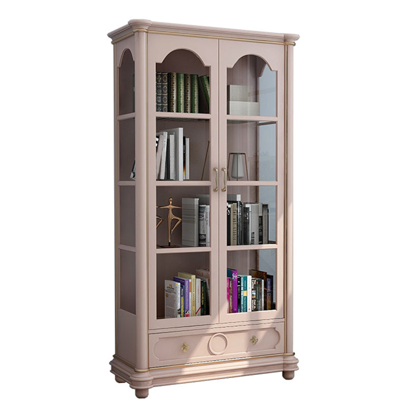 Modern Style Display Cabinet Rubber Wood Display Stand with Drawers