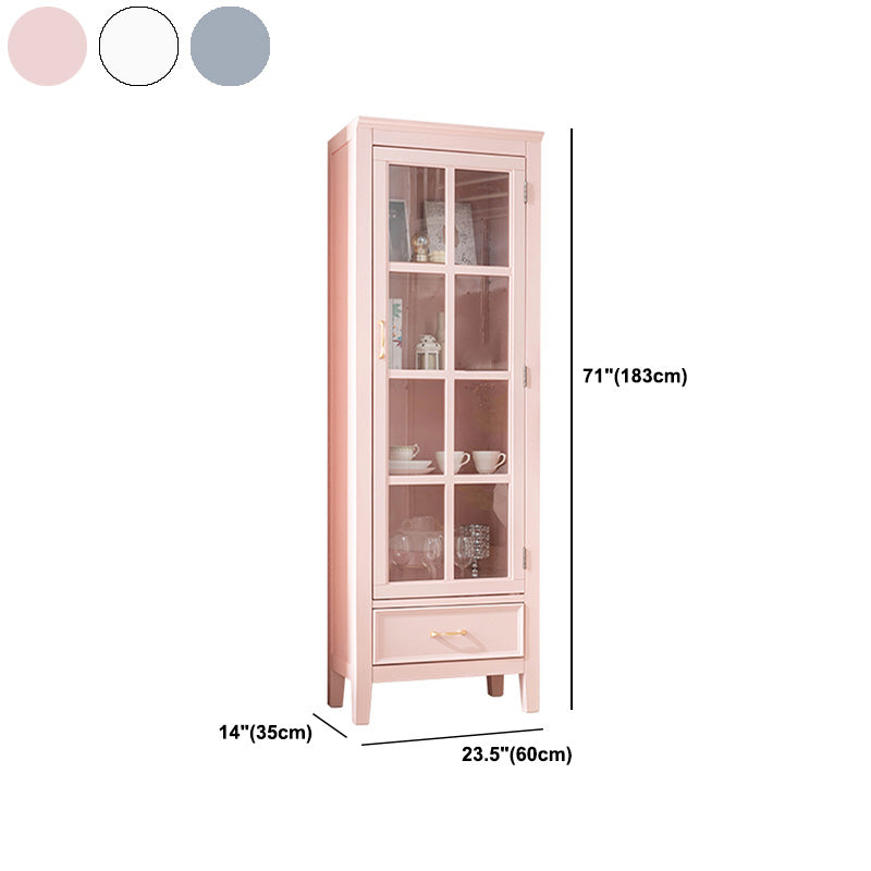 Modern Style Display Cabinet Rubber Wood Display Stand with Drawers