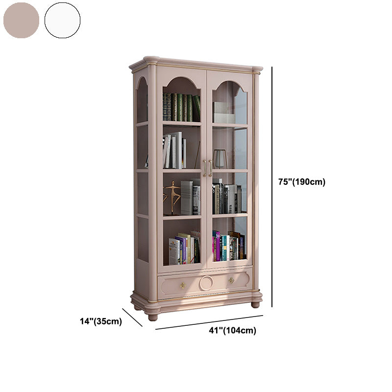 Modern Style Display Cabinet Rubber Wood Display Stand with Drawers