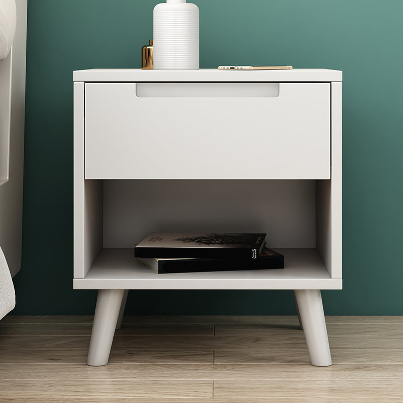 Wooden Bedside Cabinet Modern Minimalist Open Bedside Table with Legs