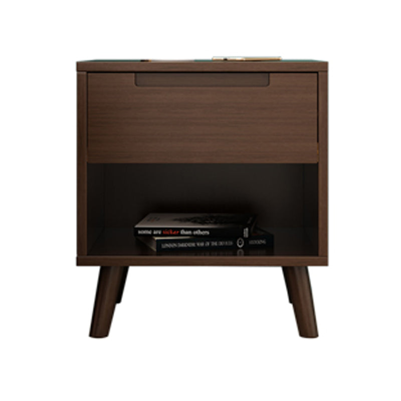 Wooden Bedside Cabinet Modern Minimalist Open Bedside Table with Legs