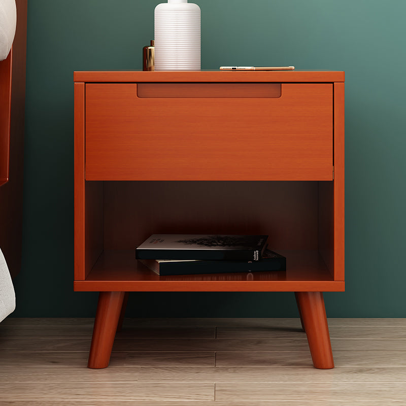 Wooden Bedside Cabinet Modern Minimalist Open Bedside Table with Legs