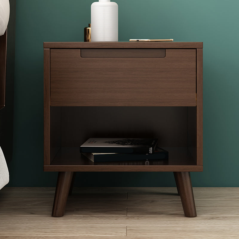 Wooden Bedside Cabinet Modern Minimalist Open Bedside Table with Legs